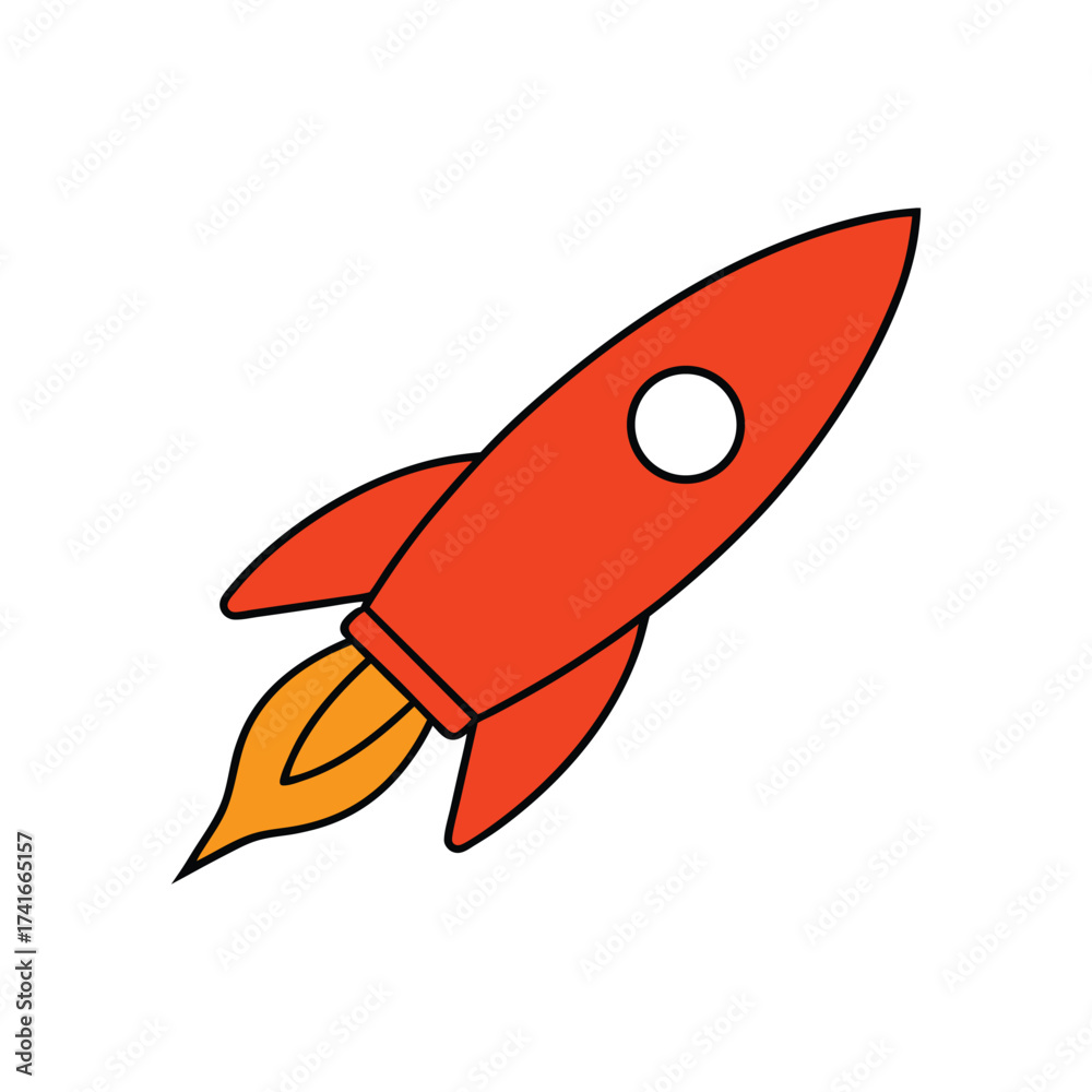 Fototapeta premium Fast Moving Missile Cartoon Vector Design