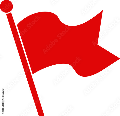 Red flag sketch hand drawn simple warning symbol on white — stock vector