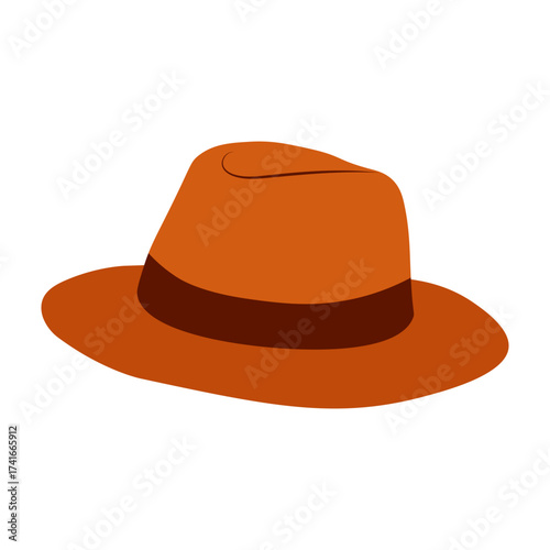 Autumn fedora hat. Stylish felt fedora hat in warm fall color. Perfect for fashion, travel, cozy season, and autumn outfit designs