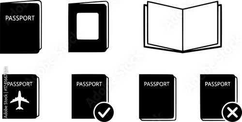 Set of passport vector icon