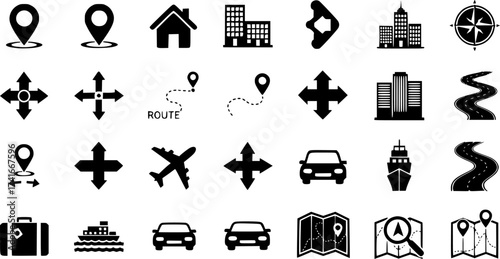 Set of boarding pass vector icon