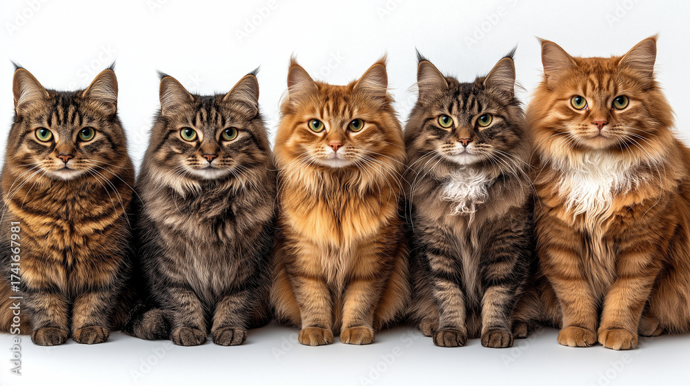 Fototapeta premium cats in a white background
