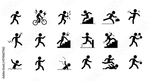 set of silhouettes of people