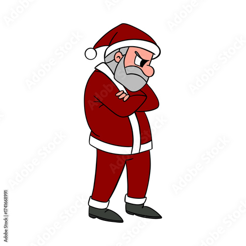Sad bad tired and angry Santa Claus after the busy holiday season
