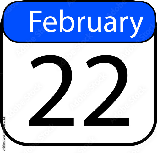 Mark your calendars for February 22nd with this clear date icon, perfect for reminders and event planning in your newsletters or websites