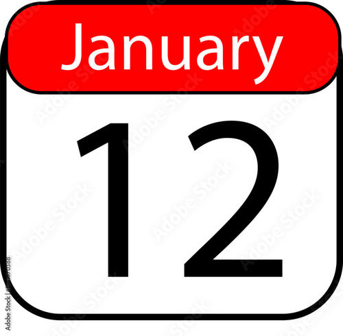 Remember January 12th with this clean calendar icon, perfect for marking important dates and events on social media or in your marketing materials