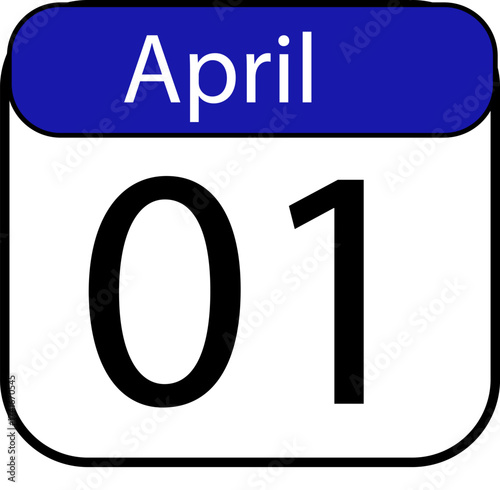 Mark April 1st on your calendar for upcoming events, meetings, and important reminders with this bold and clear date icon design element