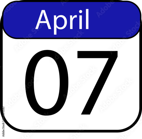 Mark your calendar for April 7th with this simple, clean date icon perfect for reminders, events, and social media planning