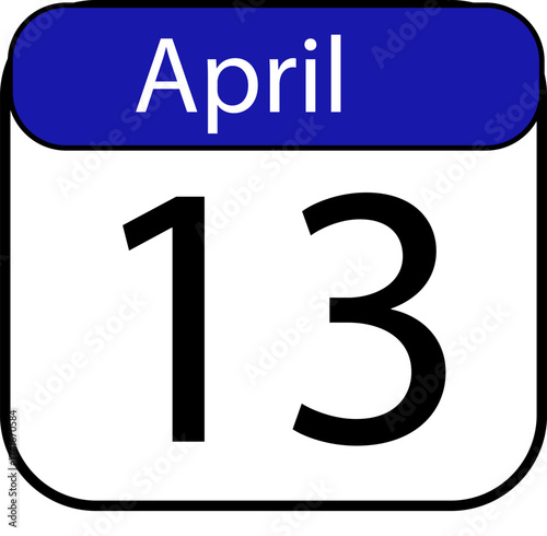 Mark your calendars for April 13th with this bold visual reminder for scheduling, events, and announcements needing a touch of modern design.