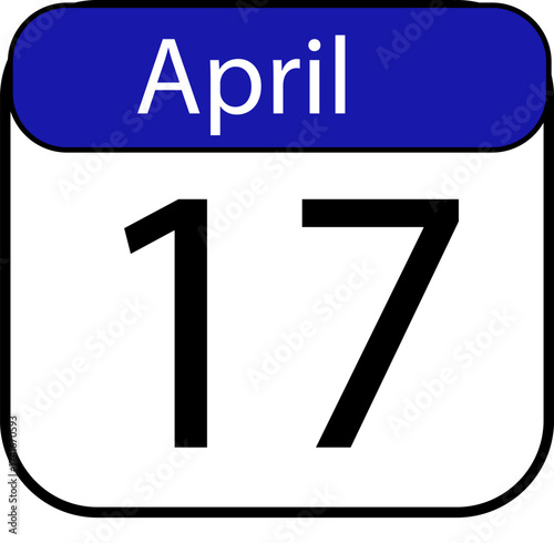 Remember April 17th with this vibrant calendar illustration perfect for social media, reminders, and event promotion on digital platforms
