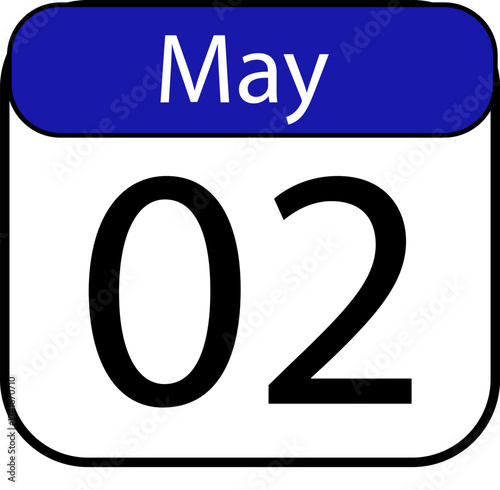 Mark your calendars for May 2nd! A blue calendar icon highlighting important dates, deadlines, and anniversaries in May for your schedule and reminders