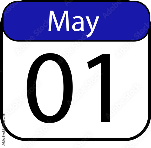 Mark your calendars for May 1st with this crisp, clean graphic of a calendar icon, perfect for springtime promotions and important date reminders