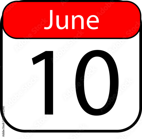 Mark your calendars June 10th for special events, reminders, or promotions with this bold graphic date icon for campaigns and social media.