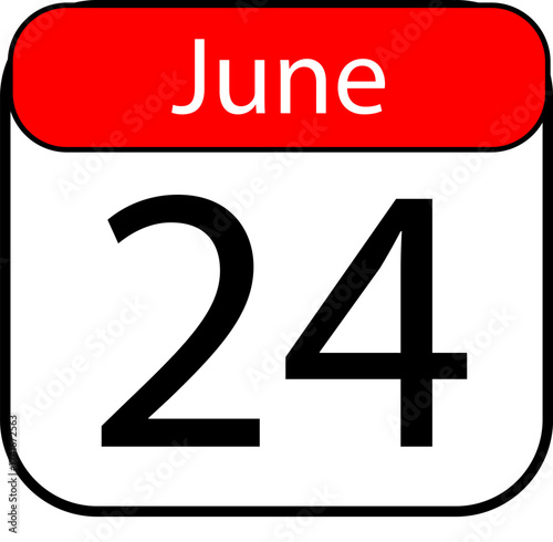 Mark June 24th on your calendar for important events, reminders, and social media campaigns this month with this simple, bold date icon