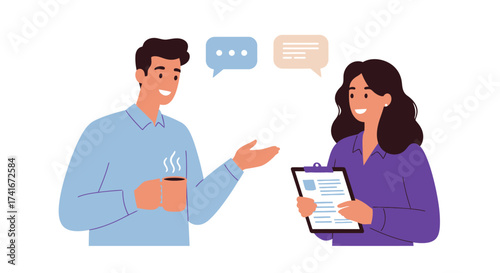 Discussion and Communication A Man and Woman in a Conversational Setting