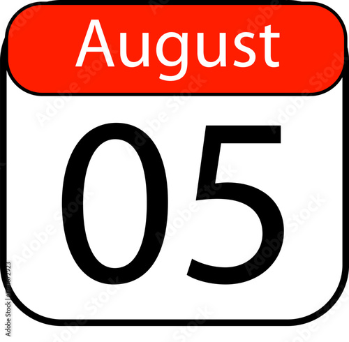 Mark your calendar August fifth with this bold, clear graphic for important dates and reminders