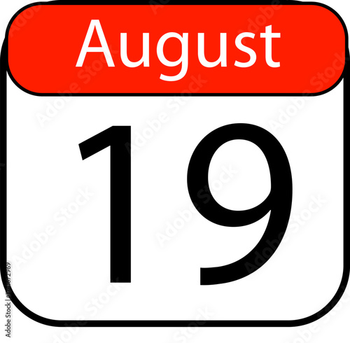 Mark your calendar for August 19th with this bold and clear date reminder graphic, perfect for project deadlines and event planning