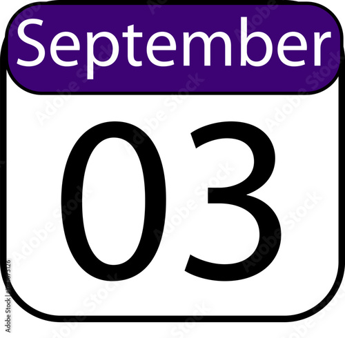Mark your calendar with this modern September 3rd date graphic, perfect for planning, scheduling, and important reminders