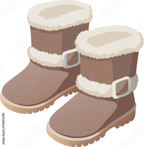 Cozy brown winter boots with fuzzy trim perfect for cold weather adventures