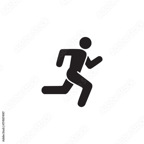 Vector art of stick figure running, a simple yet effective vector illustration of a person in motion, ideal for conveying speed and activity this graphic is perfect for use in sports, fitness, and hea