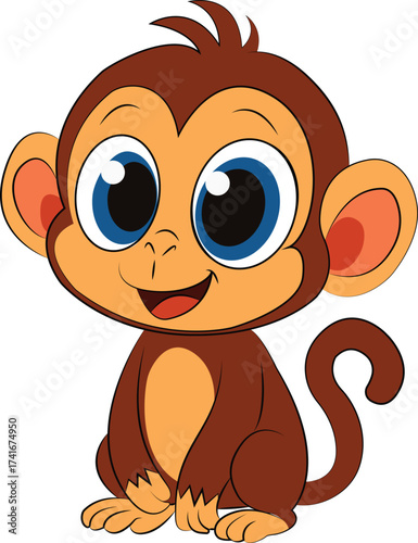 Cute Kawaii Monkey Clipart ESP File