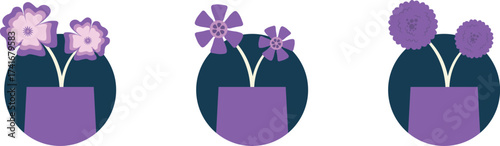 circle flower top flat vector design.eps