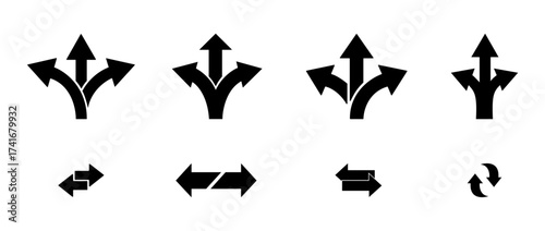 way direction arrow vector icon . isolated transparent . decision . start road sign