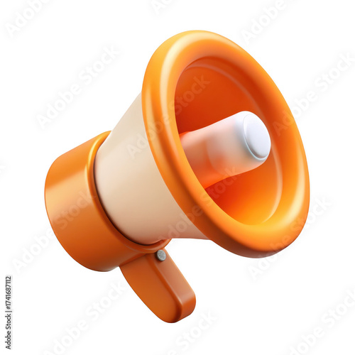 3d megaphone icon for announcing digital marketing promotions and ideas