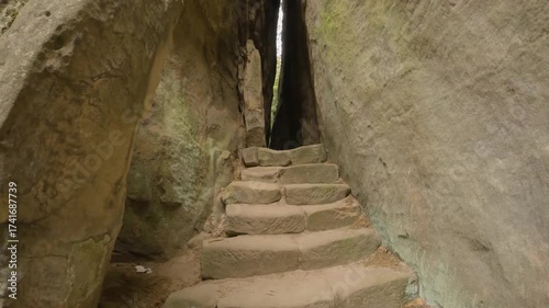 natural beauty of Prachovské skály Prachov Rocks, a unique sandstone rock city nestled within the UNESCO protected Bohemian Paradise (Český ráj) in the Czech Republic.