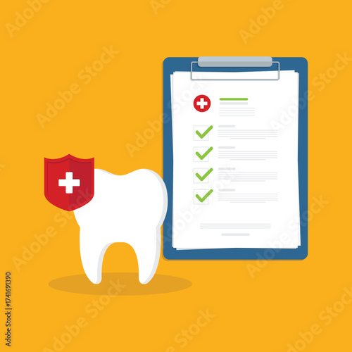 Dental care, tooth protection. Medical health and dentistry concept	