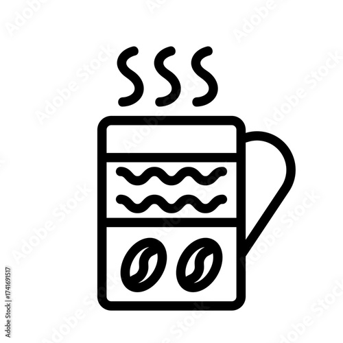 black coffee icon logo symbol design simple  