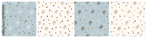 Vector Set of Dot Patterns in Earthy Colors