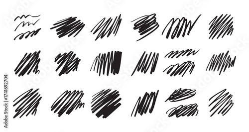 Scribble with a black pen. Test line Grunge hand drawn doodles 