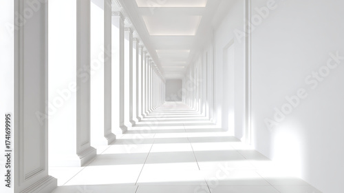 empty corridor with columns