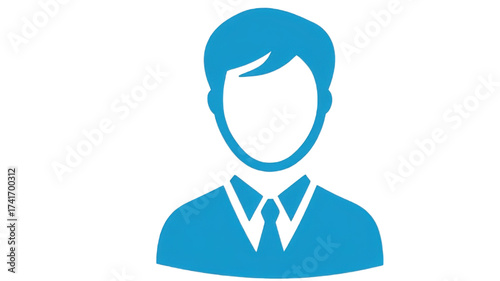 Blue businessman user profile avatar icon vector.