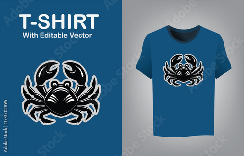 Fierce crab mascot logo design for seafood restaurant branding and apparel