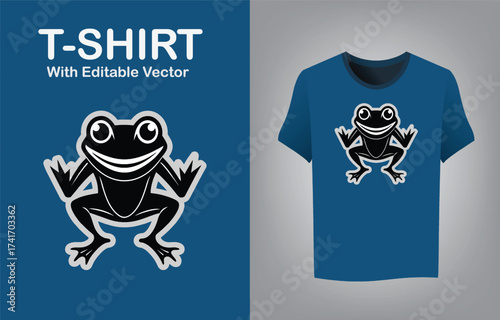 Quirky frog mascot logo design for digital startup apparel and branding