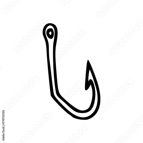 classic fishing hook line art