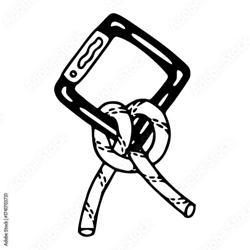 climbing anchor system with locking carabiner and safety knot