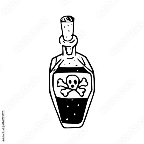warning sign: toxic potion with skull mark