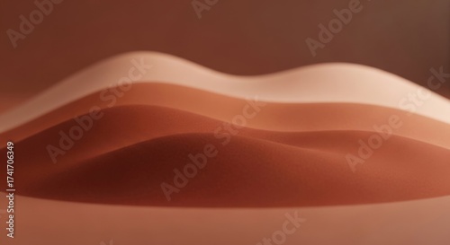 Abstract Wavy Brown and Beige Background with Smooth Curves for Design or Artistic Use