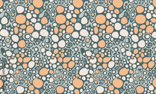 Organic Hand Drawn Bubbles and Cells Seamless Pattern