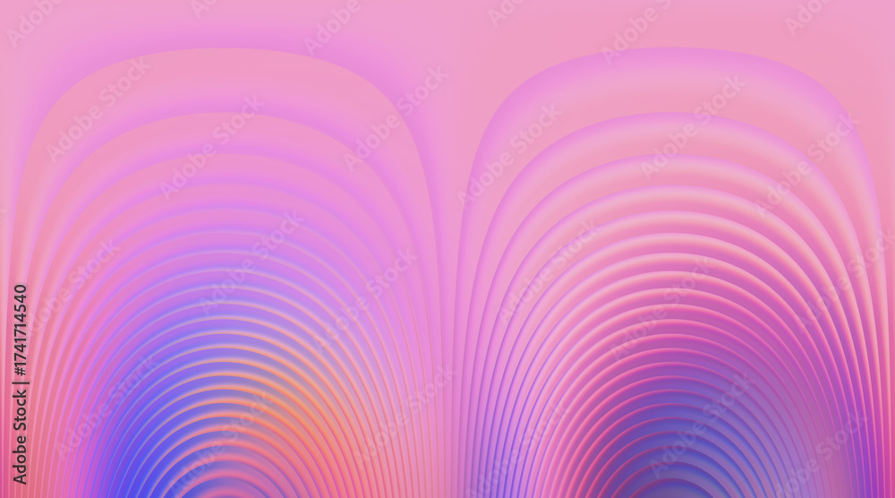 Obraz premium Abstract Pink Curves Gradient Background with Circular Arcs and Wavy Design