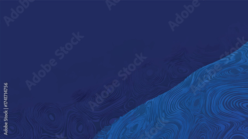 Abstract blue background with flowing lines and connected dots, representing technology and data visualization