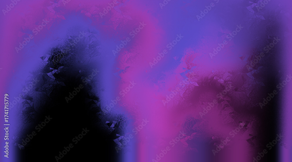Fototapeta premium Abstract Purple and Blue Pattern with Triangle Mesh Texture and Black Accent