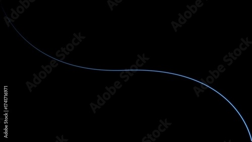 Wallpaper Mural Abstract Blue Neon Light Curve on Black Background image photo Torontodigital.ca