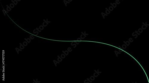 Wallpaper Mural Abstract Green Curved Line Against Black Background Minimalist Design image photo Torontodigital.ca
