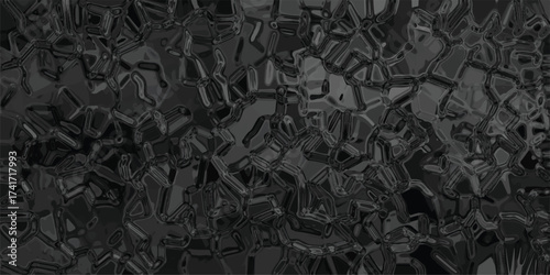 Dark grayscale abstract background with a complex, interconnected network of glossy, textured, and somewhat viscous-looking shapes creating a deep, moody, and intricate pattern
