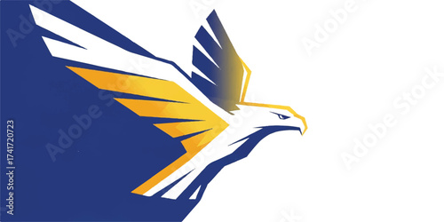 High-quality illustration of an eagle logo created with bold clean lines and geometric styling