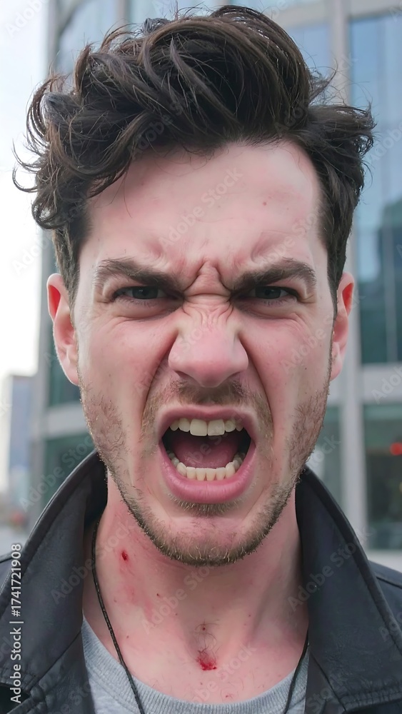 Fototapeta premium Close-up angry man